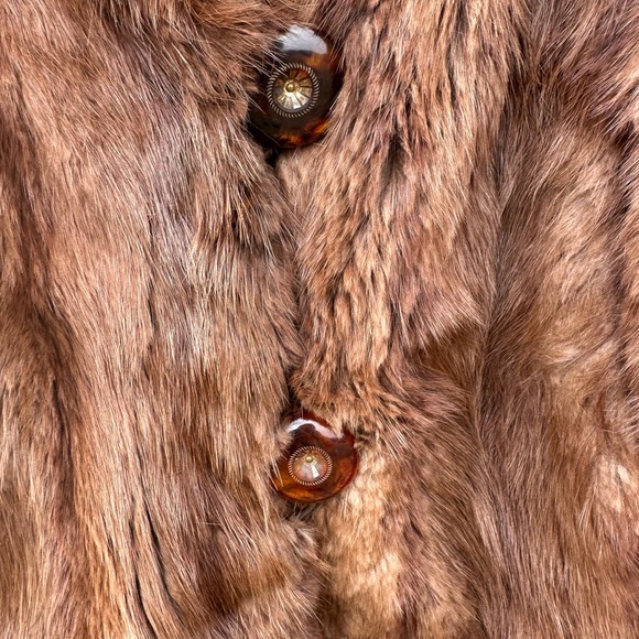 Brown real fur jacket - Picture 10 of 11